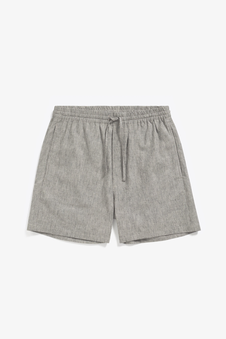 Rotholz Herren vegan Shorts Grau Gestreift