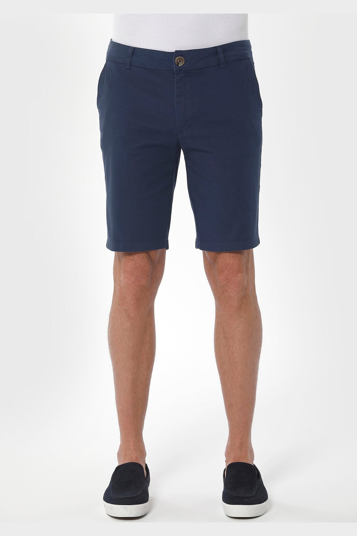 ORGANICATION Herren vegan Chino Shorts Slim Navy Blau