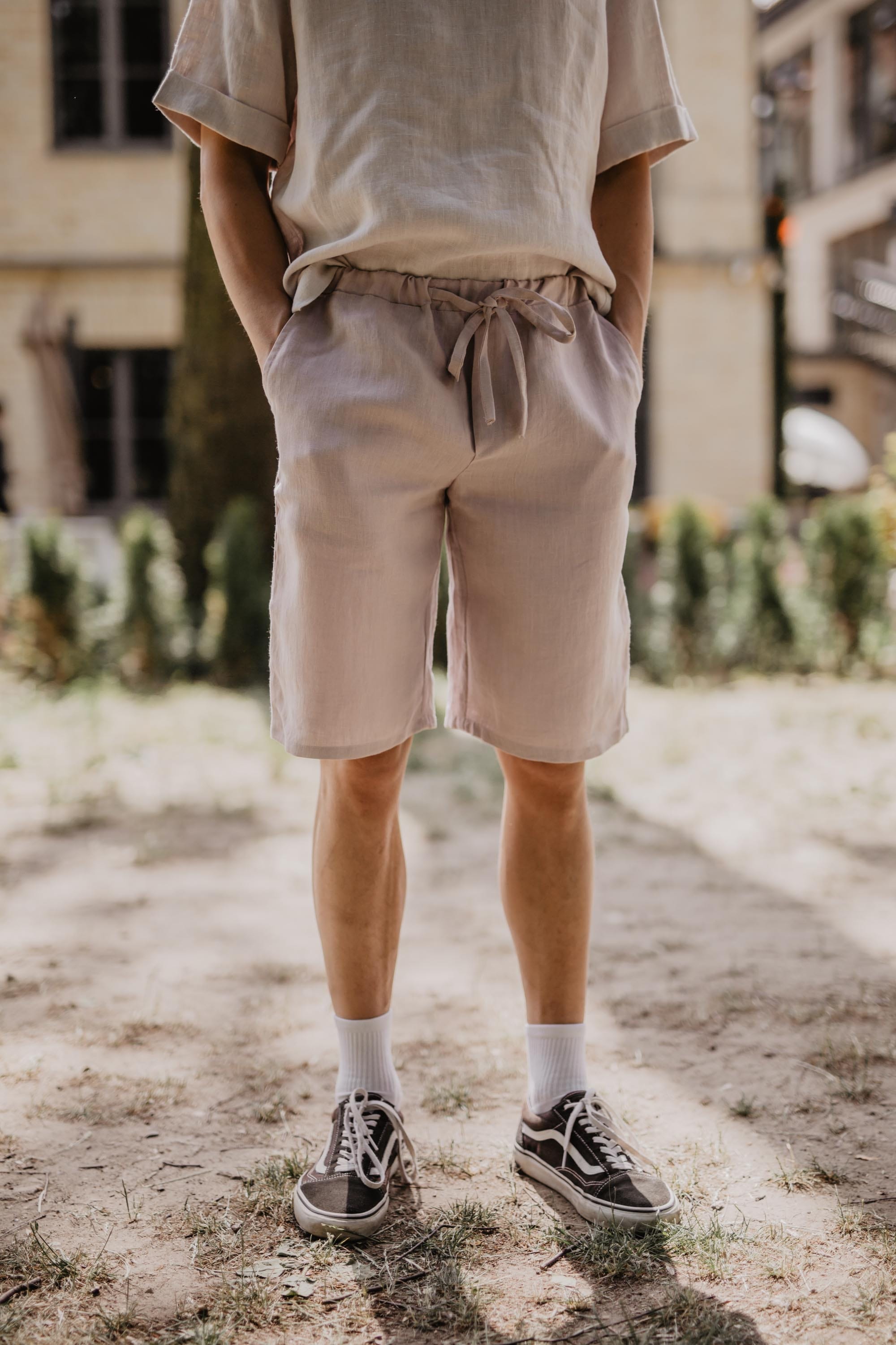 AmourLinen Herren vegan Shorts Classic Hermes Dusty Rose