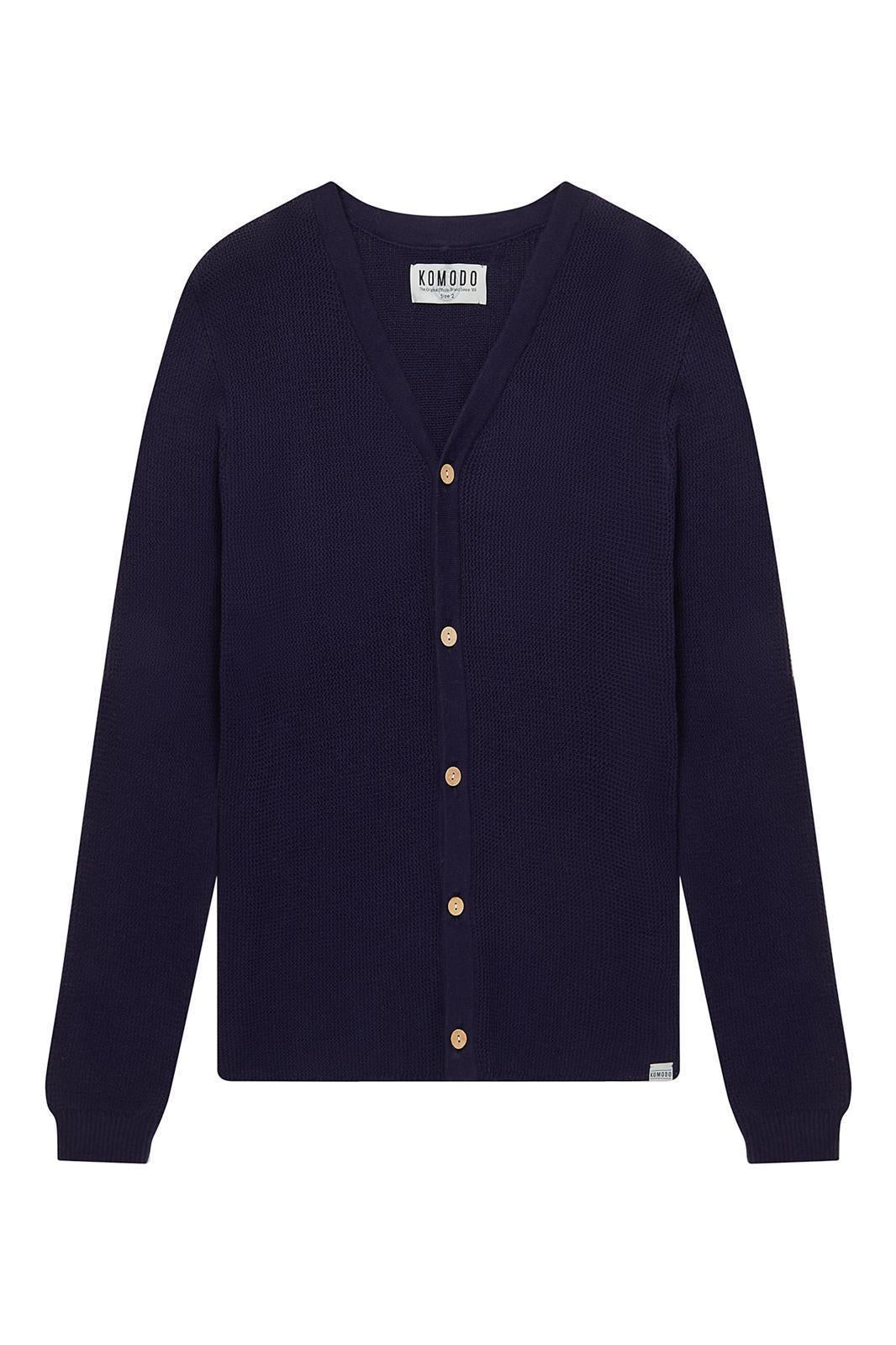 KOMODO Herren vegan Strickjacke Lukas Dark Navy