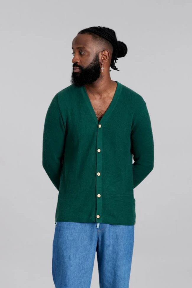 KOMODO Herren vegan Strickjacke Lukas DunkelgrÃ¼n