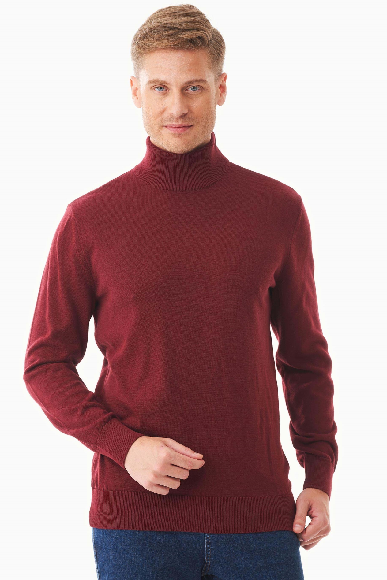 ORGANICATION Herren vegan Rollkragenpullover Biologisch Baumwolle Rot