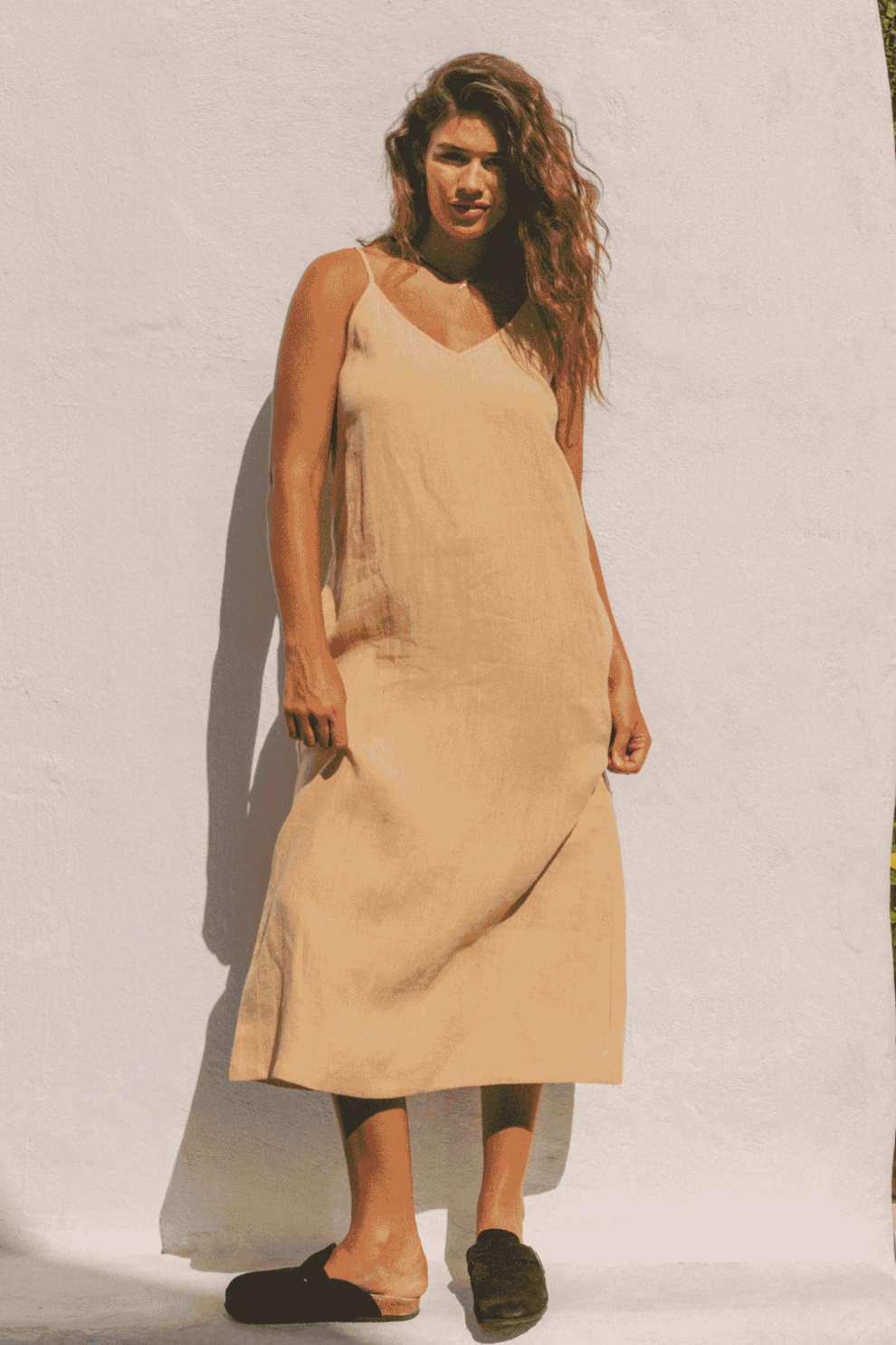 AmourLinen Damen vegan Kleid Jakarta Senf