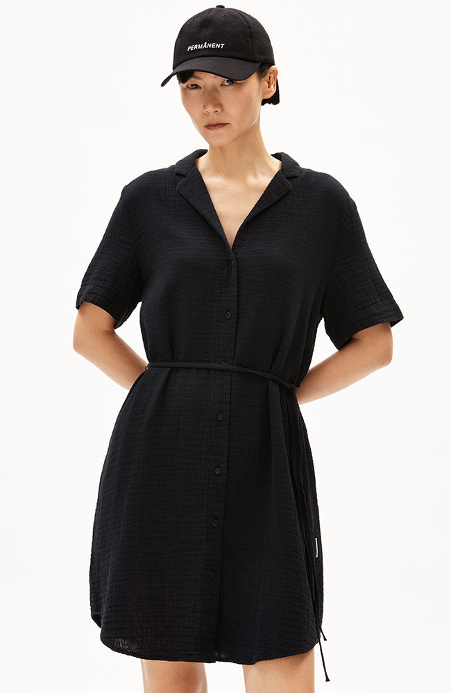 ARMEDANGELS Damen vegan Kleid Mabelaa Musselin Schwarz