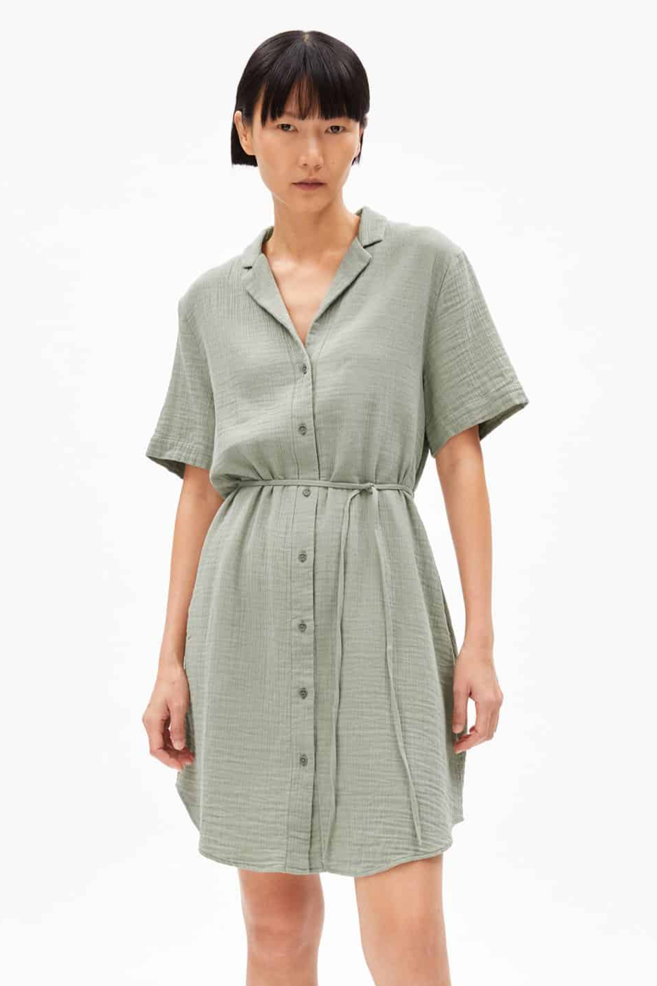 ARMEDANGELS Damen vegan Kleid Mabelaa Mousselin GrÃ¼n