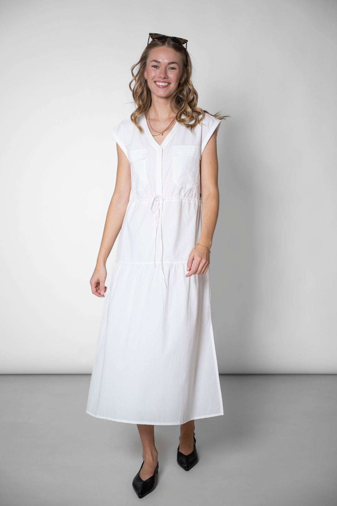 STORY OF MINE Damen vegan Kleid Tiered WeiÃŸ