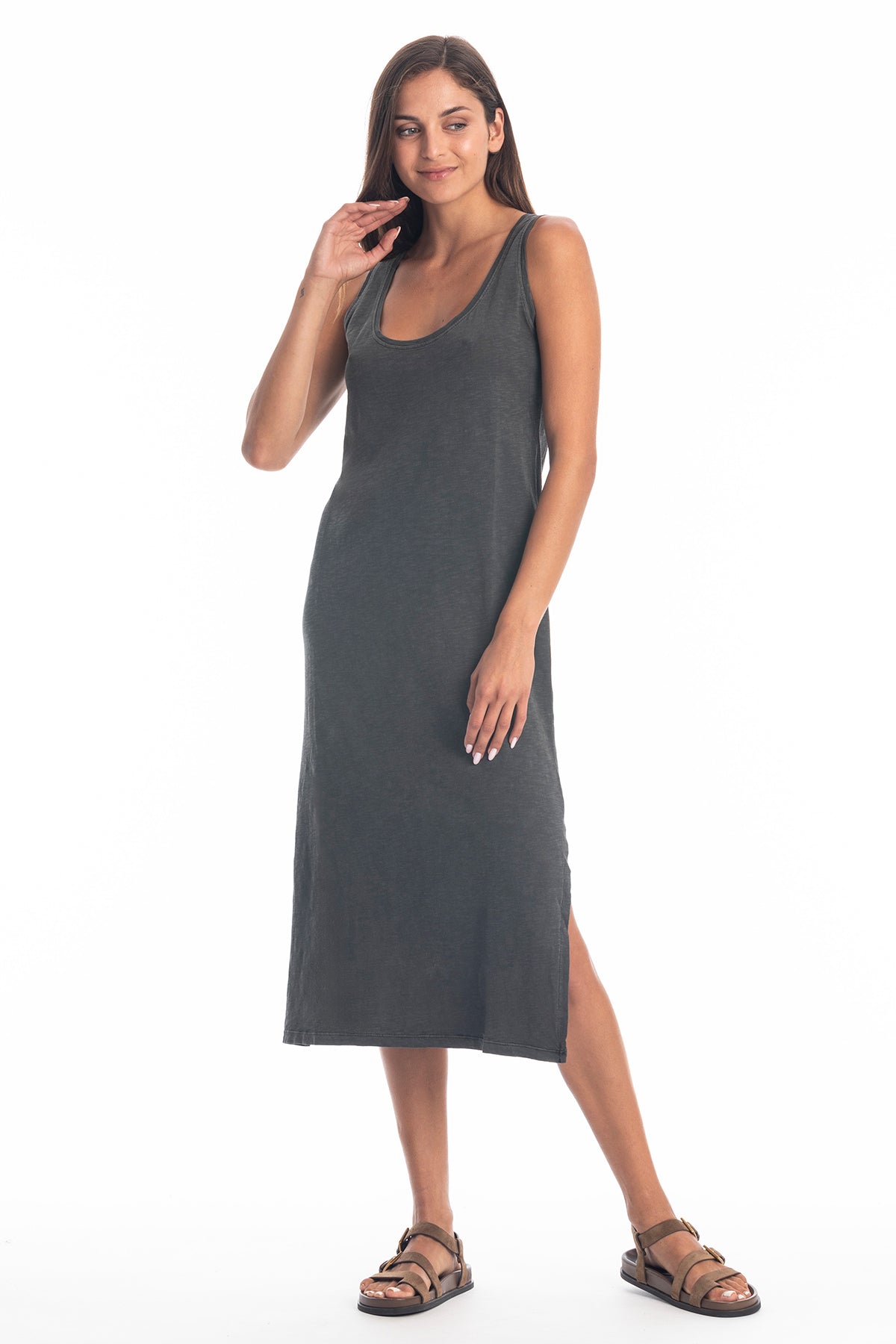 RAVENS VIEW IBIZA Damen vegan Kleid Demi Anthrazit