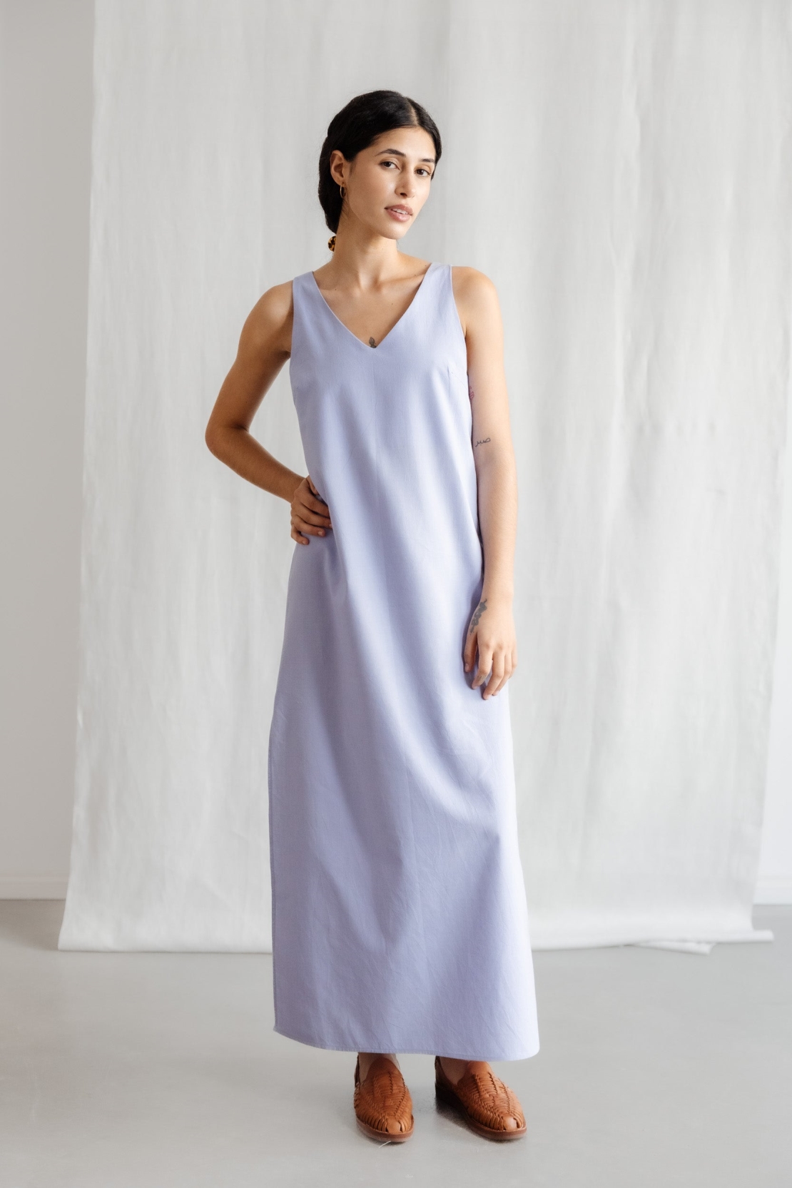 Jyoti Fair Works Damen vegan Midikleid Arohi Lila