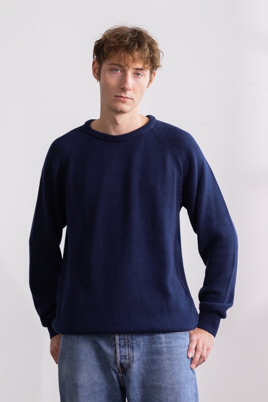 HAFENDIEB Herren vegan Strickpullover Smutje Navy
