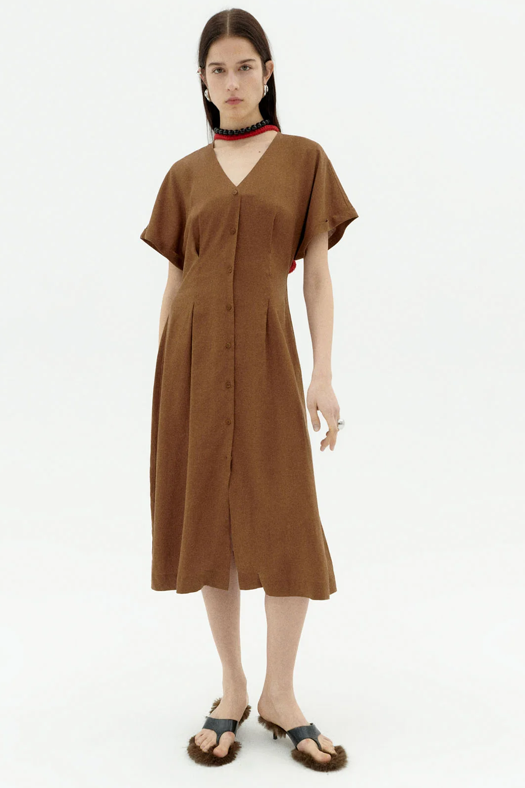 Thinking mu Damen vegan Kleid Fitted Waist Laura Brown