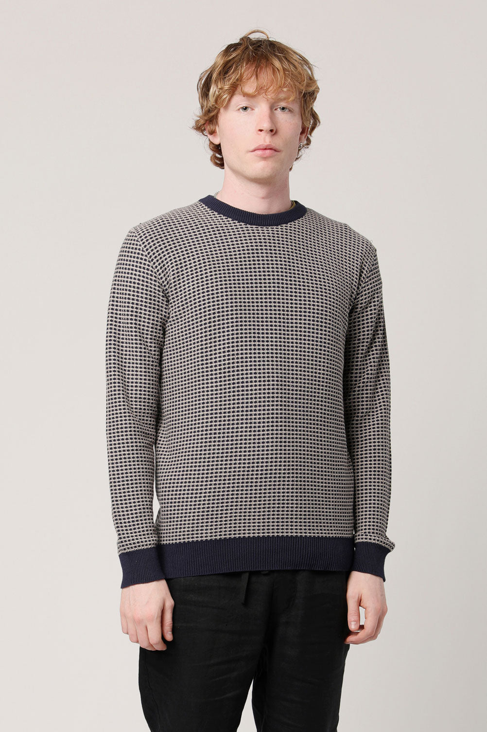 KOMODO Herren vegan Pullover Hasan Bio-Baumwolle Navy