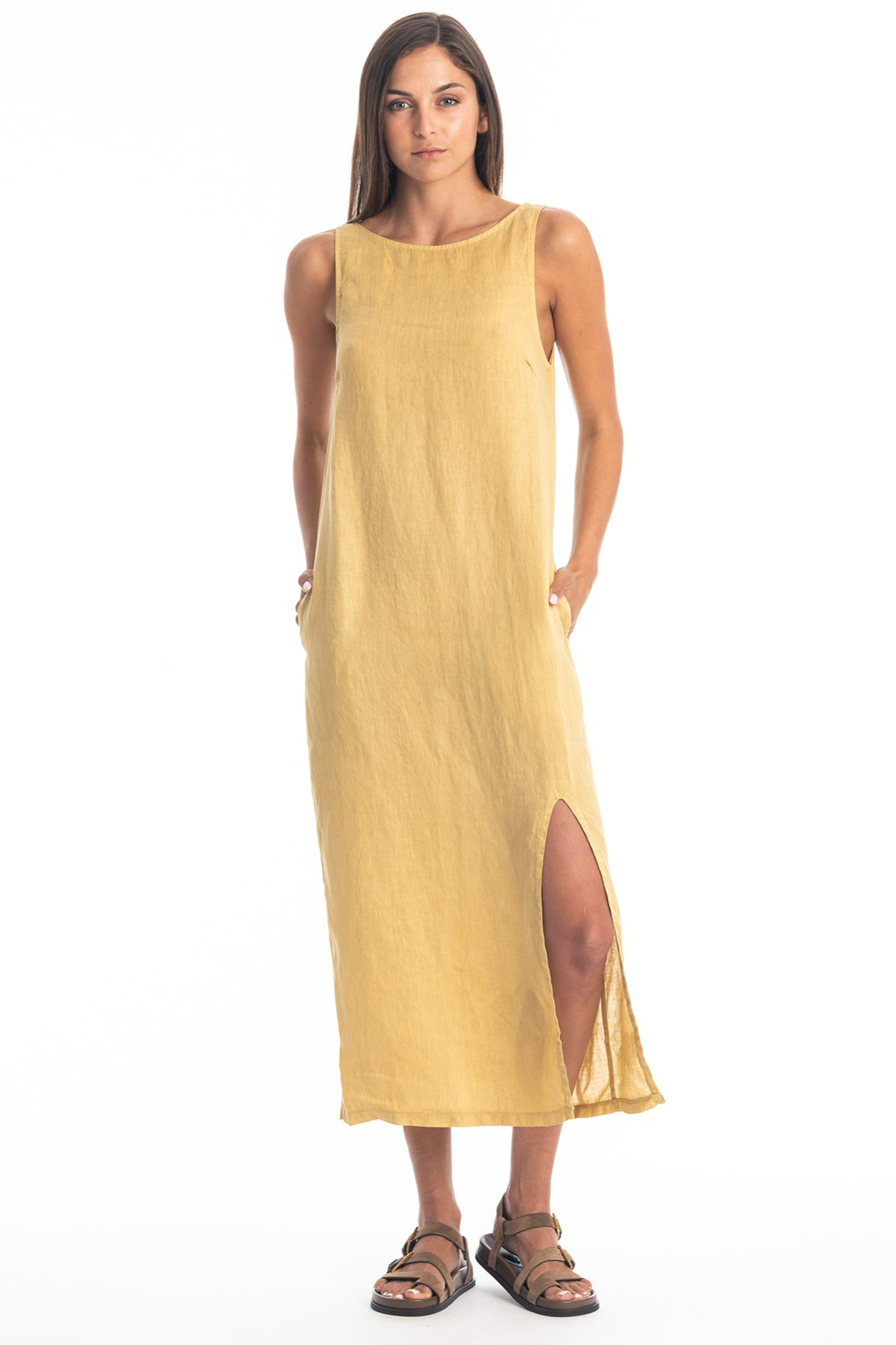 RAVENS VIEW IBIZA Damen vegan Kleid Nicola Gold