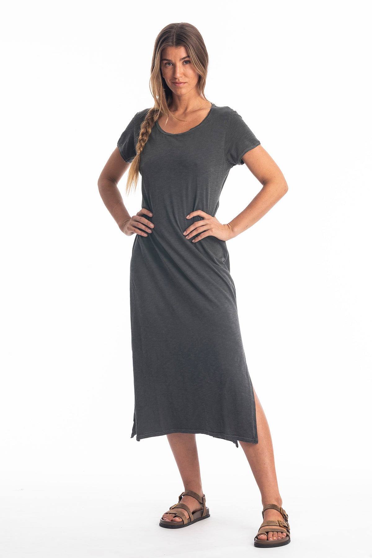 RAVENS VIEW IBIZA Damen vegan Kleid Uma Anthrazit