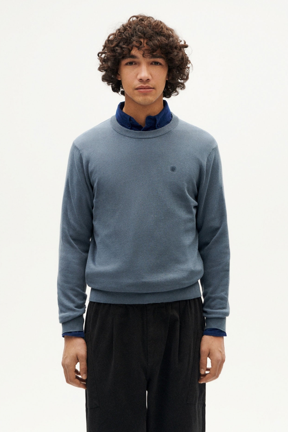 Thinking mu Herren vegan Pullover Orlando Blau