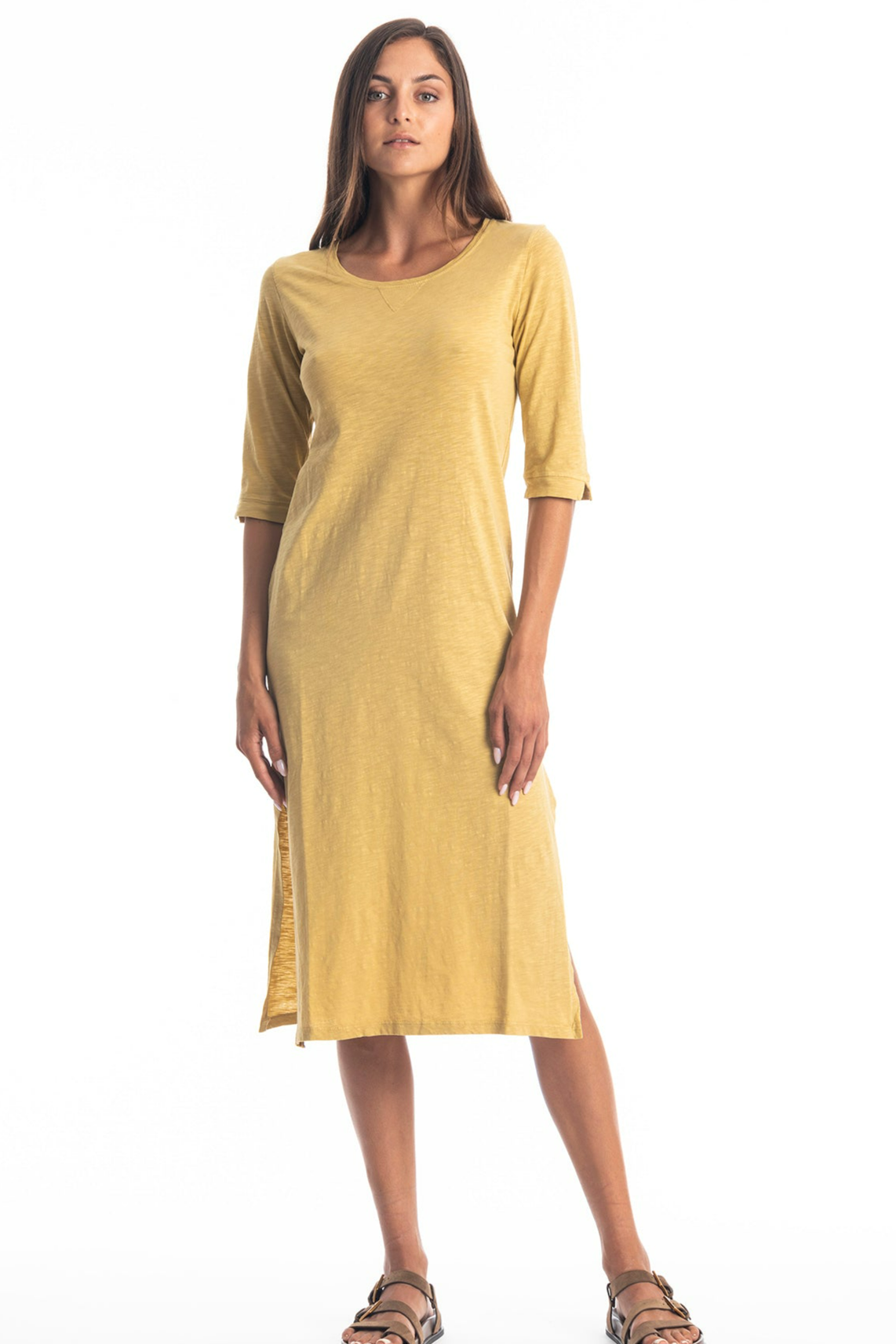 RAVENS VIEW IBIZA Damen vegan Kleid Mia Gold