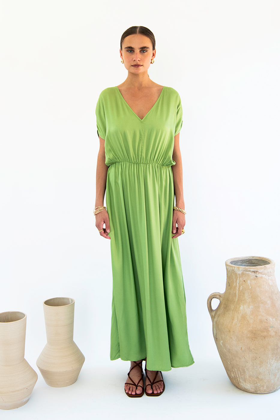 Neu Nomads Damen vegan Kleid Natalia Emerald