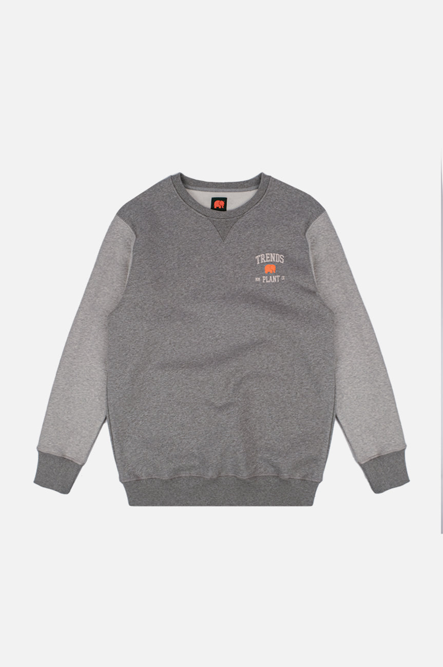 Trendsplant Herren vegan Pullover Beta College Mild Heather Grey