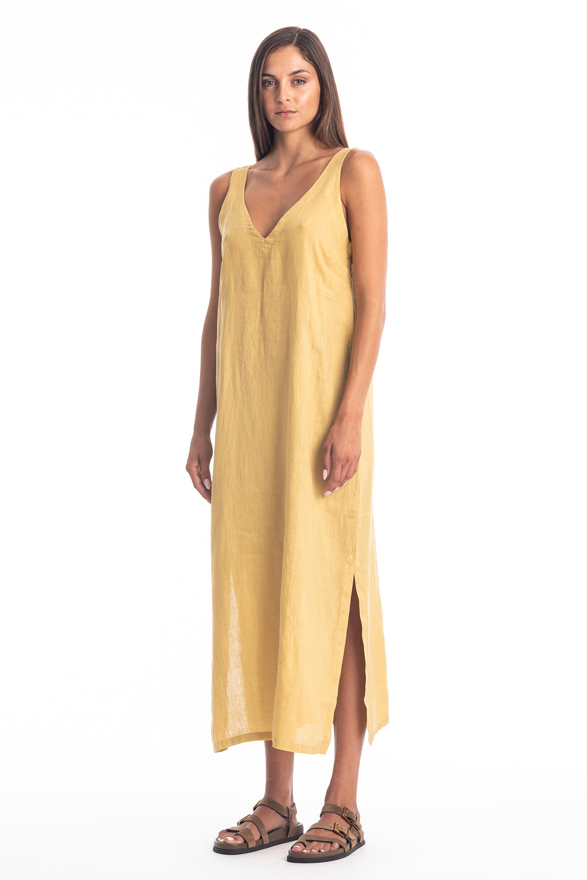 RAVENS VIEW IBIZA Damen vegan Kleid Noa Gold