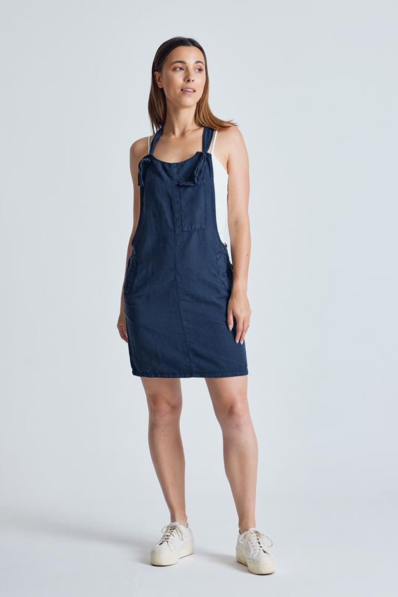 Flax and Loom Damen vegan Kleid Peggy Navy