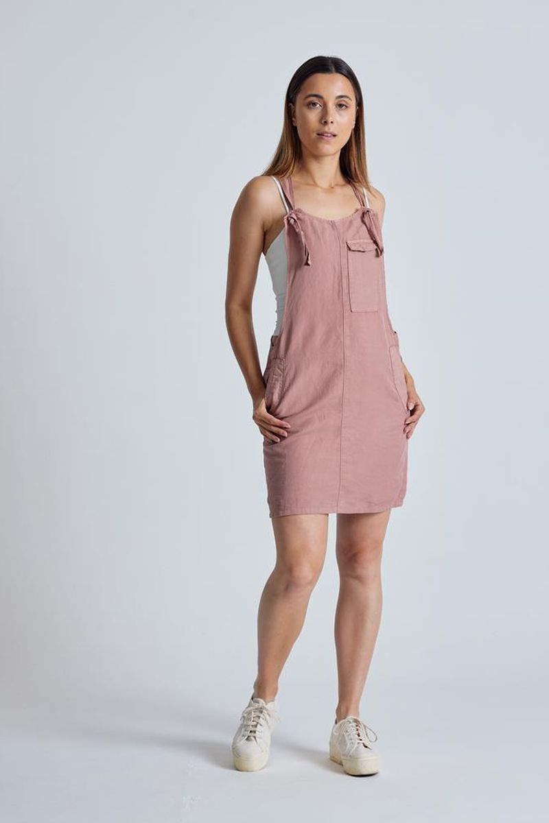 Flax and Loom Damen vegan Kleid Peggy Retro Rosa
