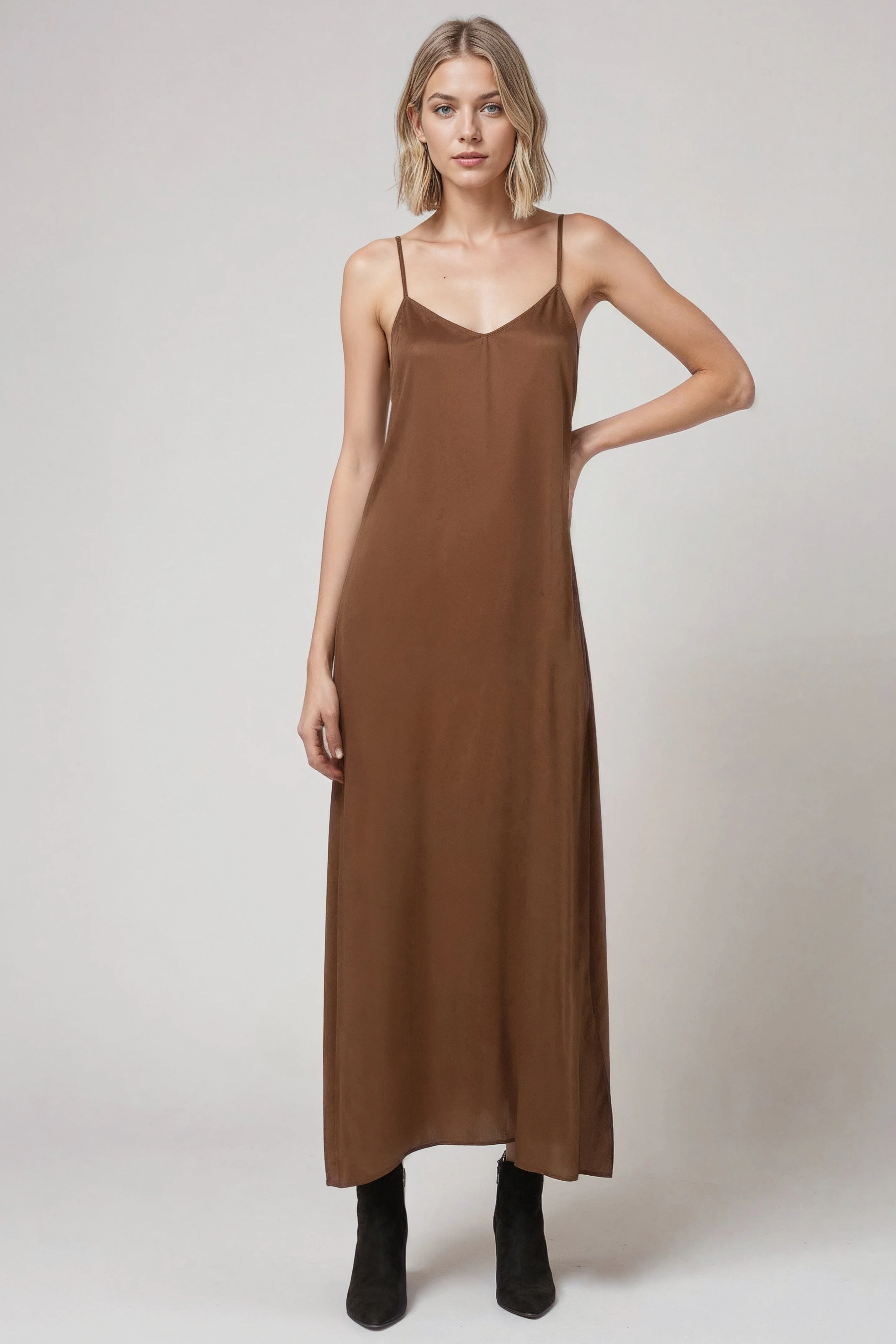 Neu Nomads US Damen vegan Midikleid Sammie Cognac
