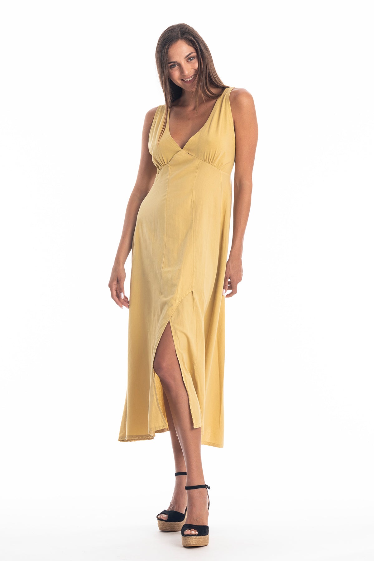 RAVENS VIEW IBIZA Damen vegan Kleid Fay Gold