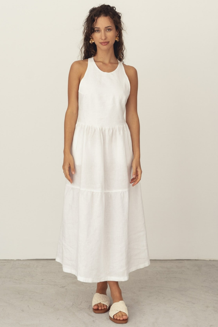 NÃ¤z Damen vegan Kleid Lia Halter WeiÃŸ