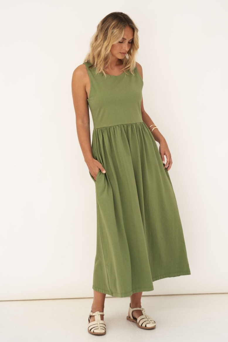 NÃ¤z Damen vegan Kleid Elena Jersey GrÃ¼n