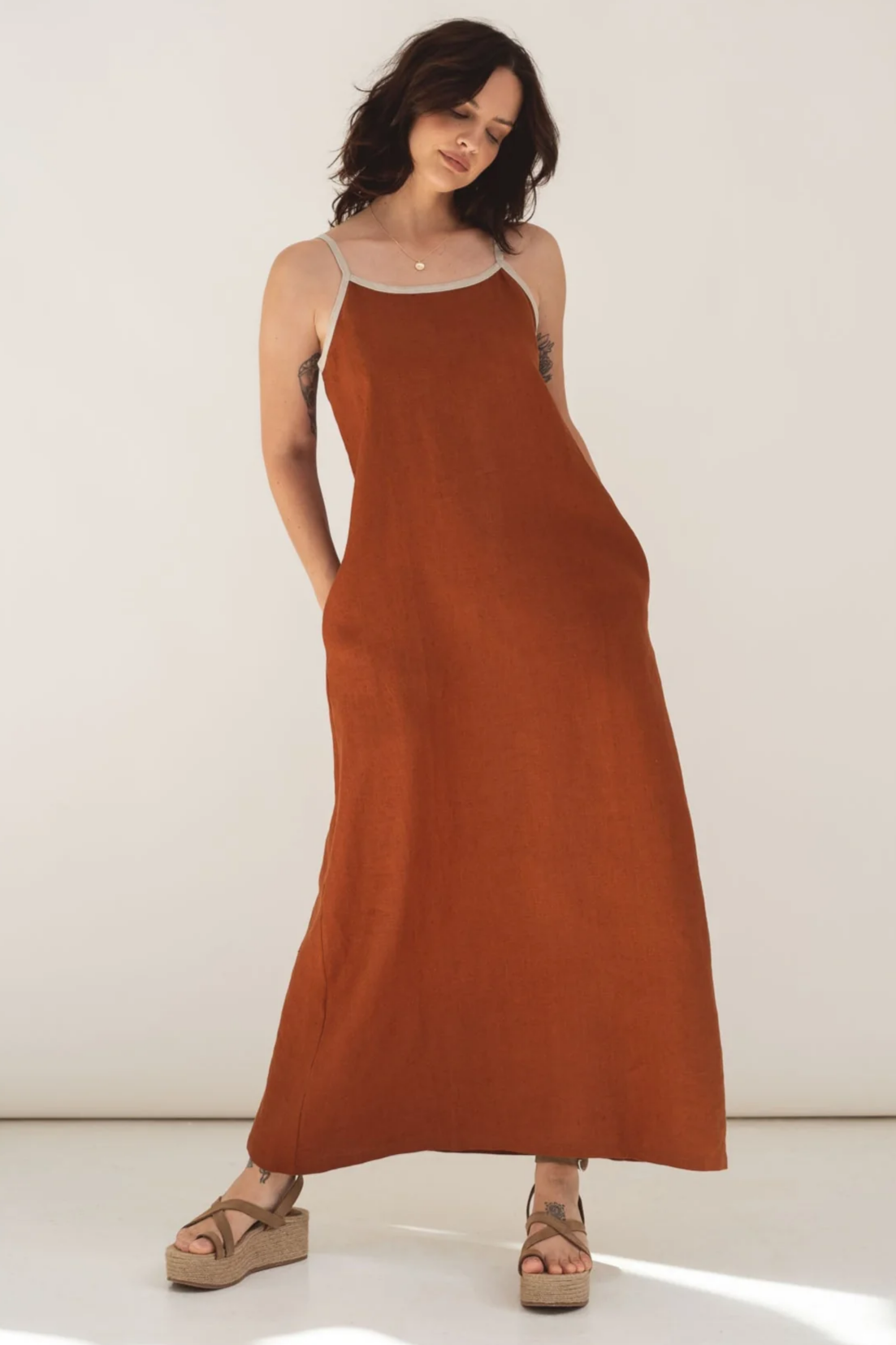 NÃ¤z Damen vegan Kleid Eline Terracotta