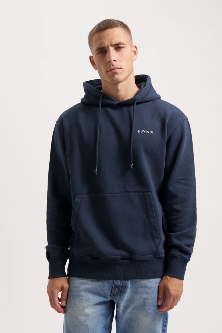 Kuyichi Herren vegan Hoodie Heavyweight Bjorn Mitternachtsblau