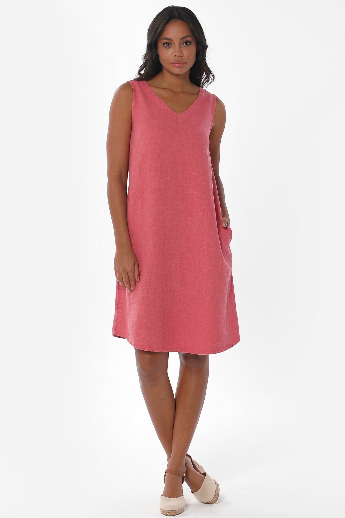 ORGANICATION Damen vegan Kleid Ã„rmellos Rosa