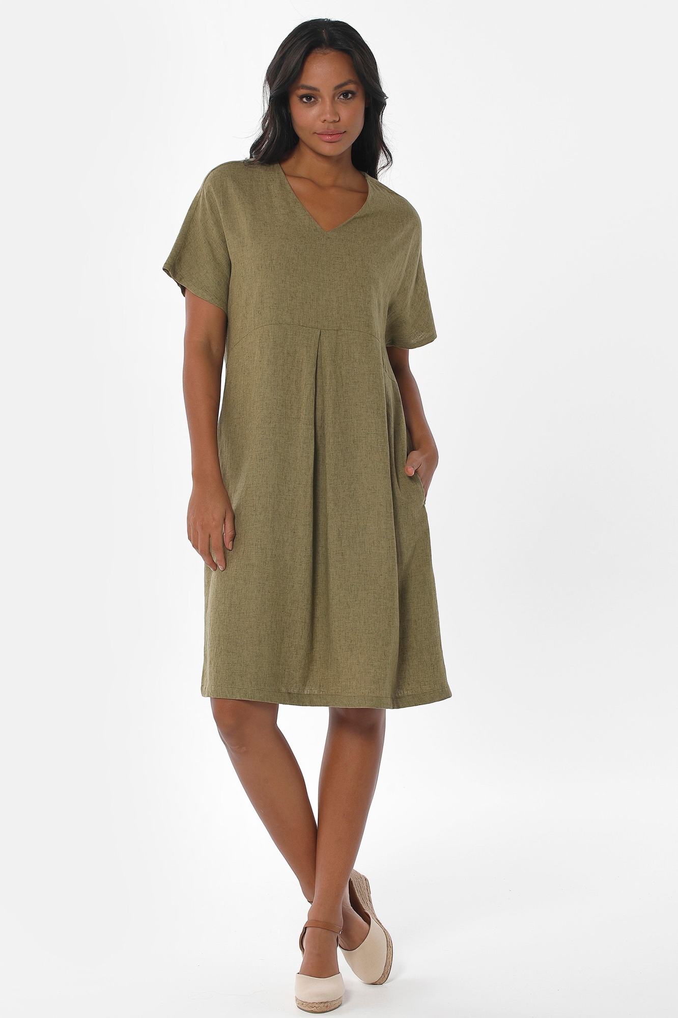 ORGANICATION Damen vegan Shiftkleid OlivgrÃ¼n