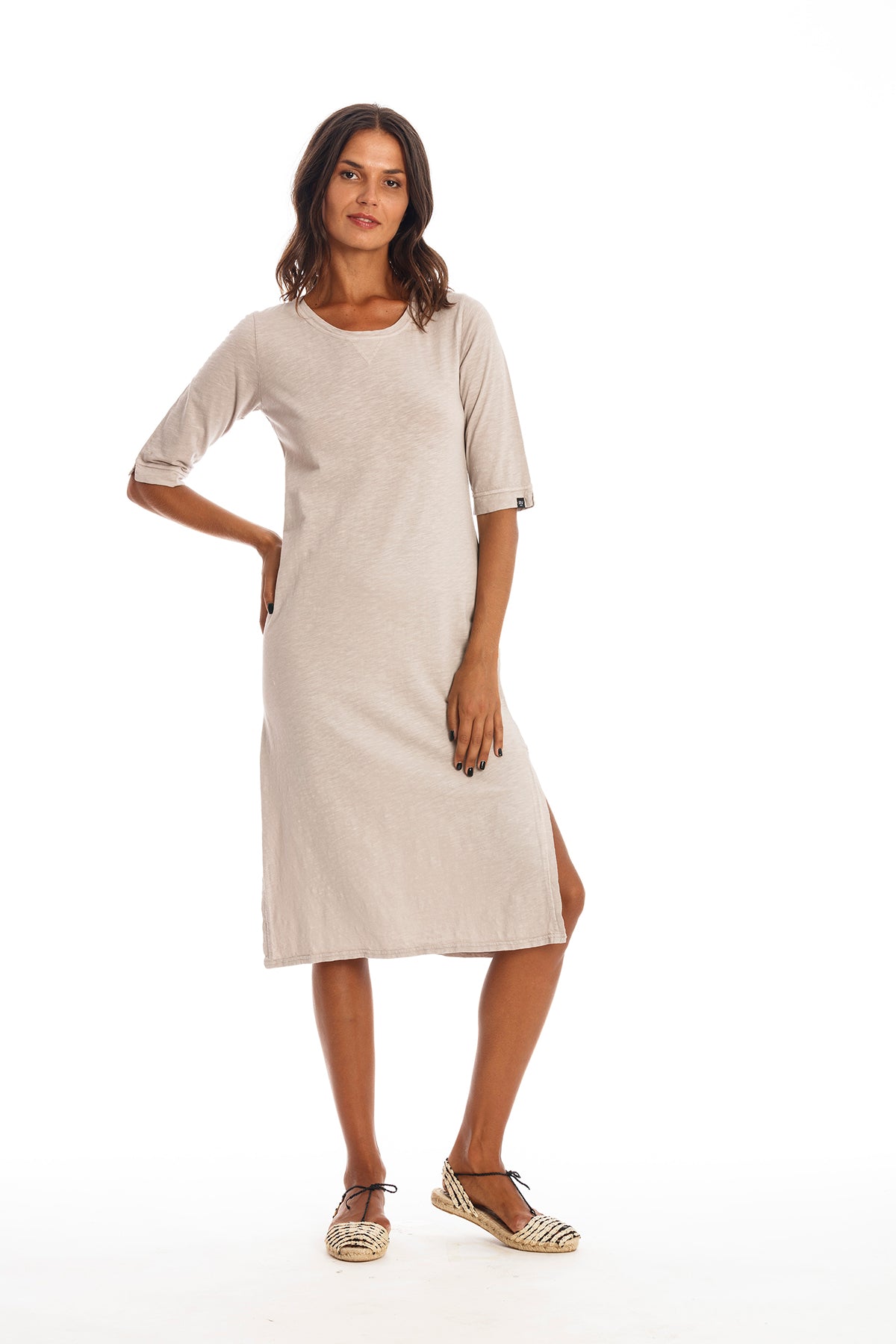 RAVENS VIEW IBIZA Damen vegan Kleid Mia Stone Grey