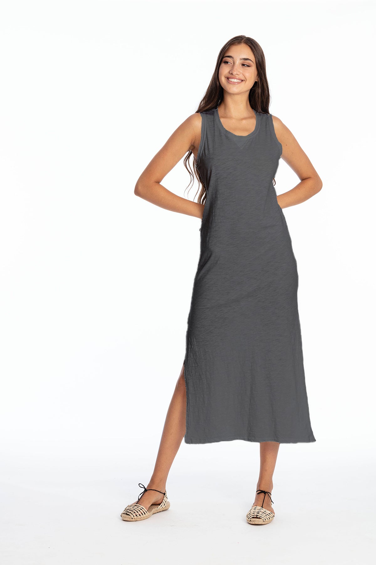 RAVENS VIEW IBIZA Damen vegan Maxikleid Ã„rmelloses Mia Lava Blau