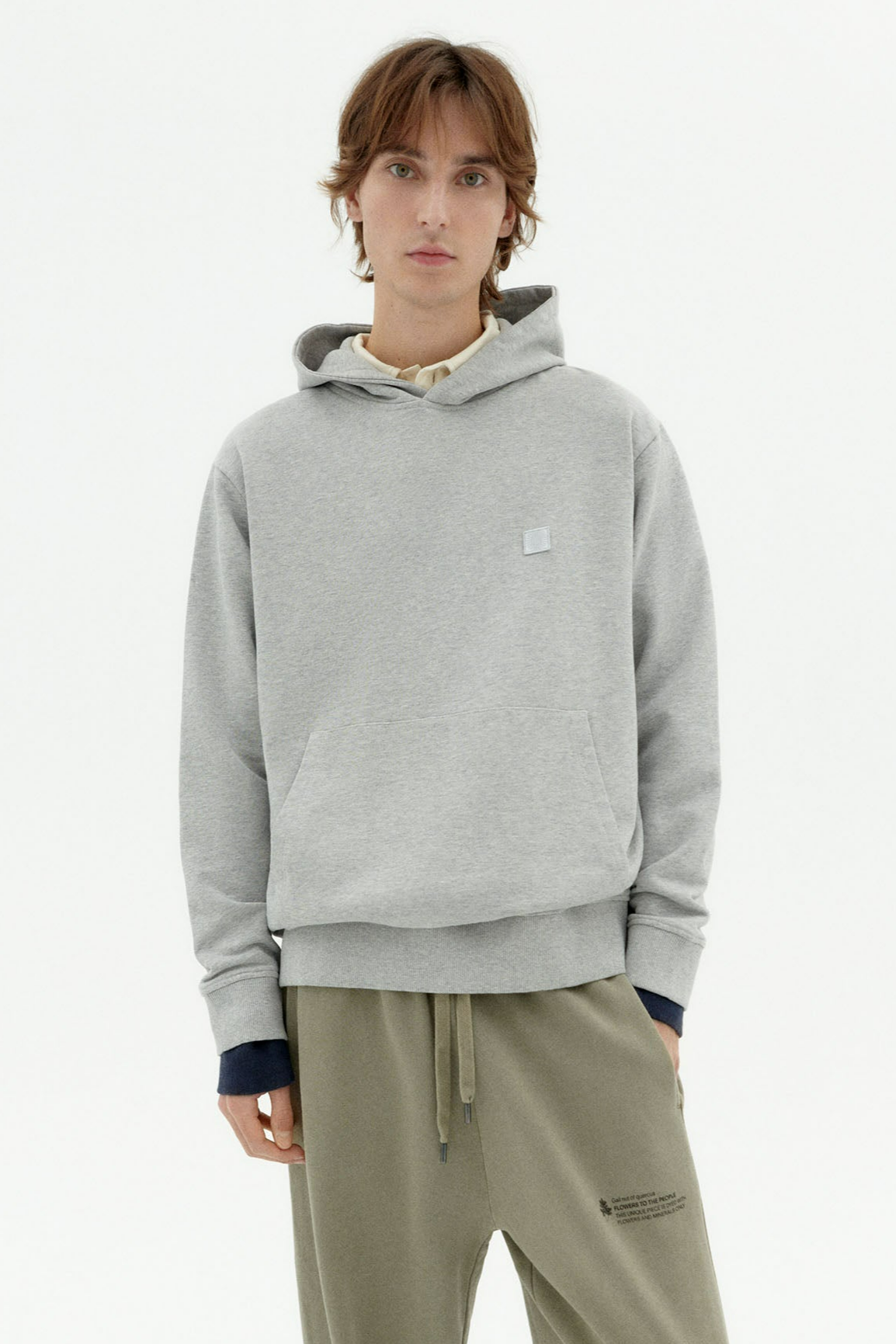 Thinking mu Herren vegan Sweatshirt Mit Kapuze Simon Contrast Sun Grau