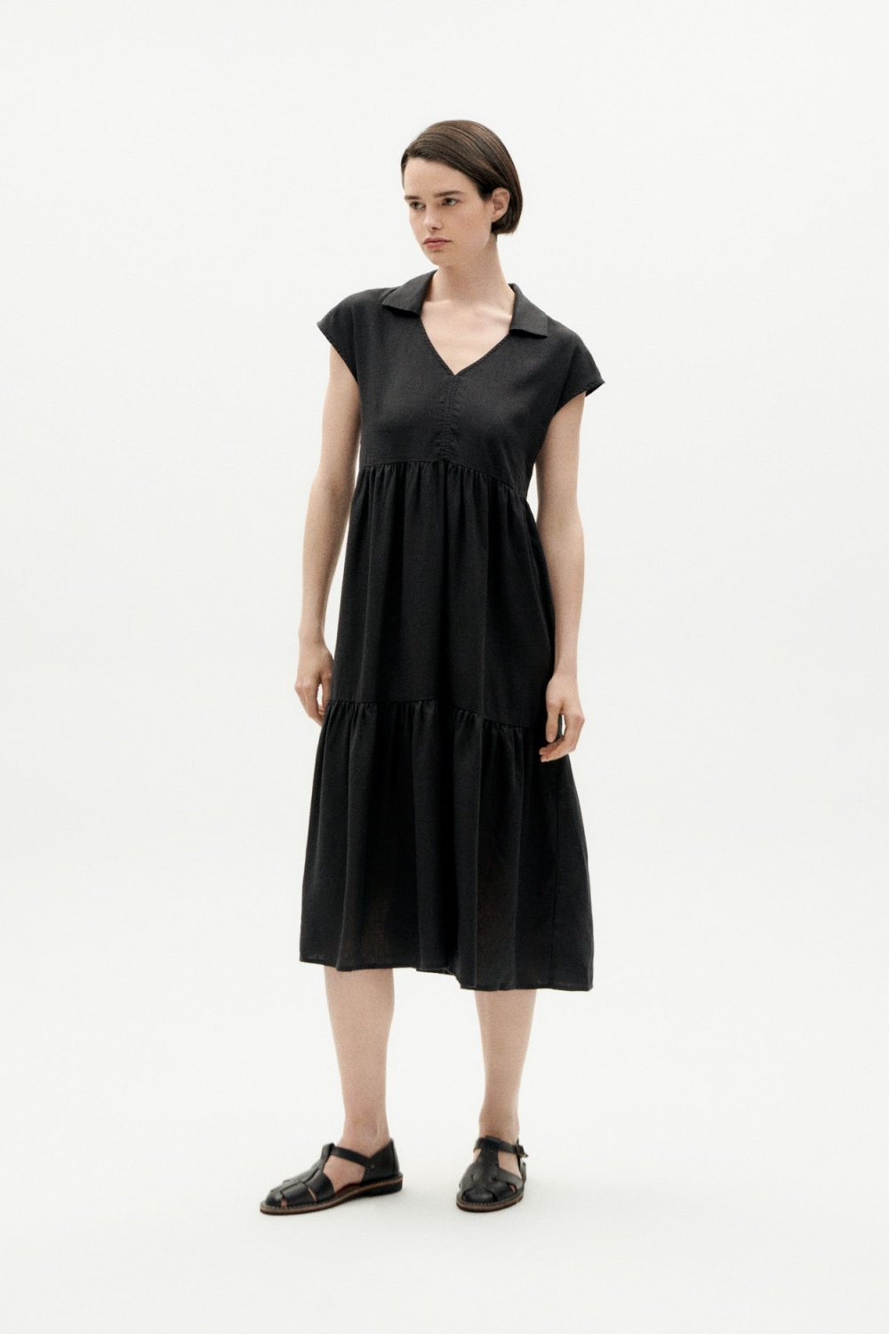 Thinking mu Damen vegan Kleid Ona Schwarz