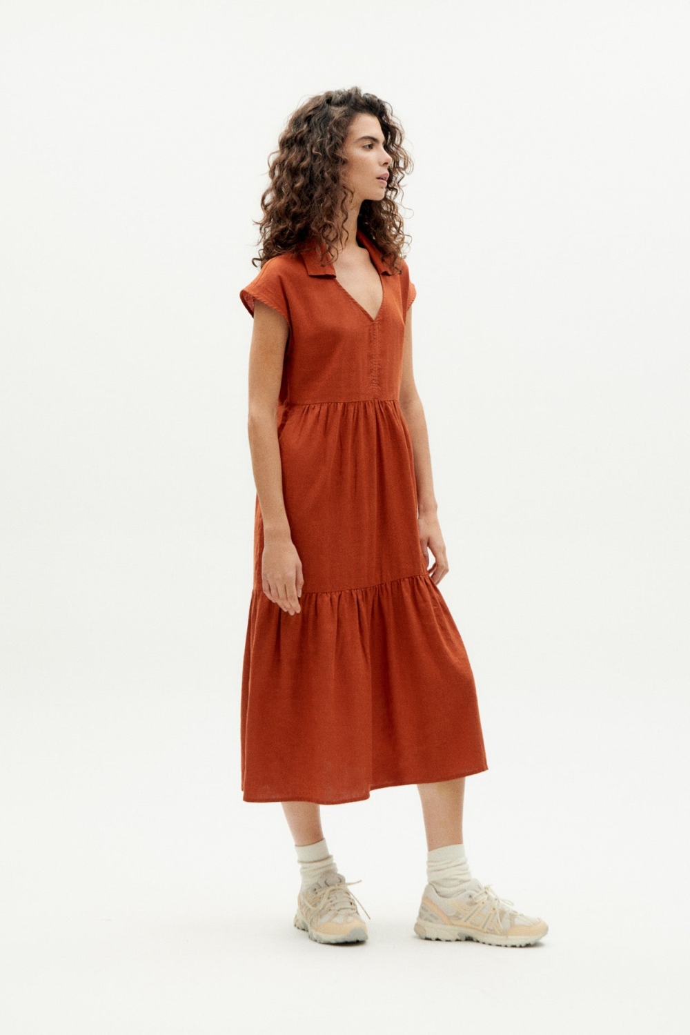 Thinking mu Damen vegan Kleid Ona Rot