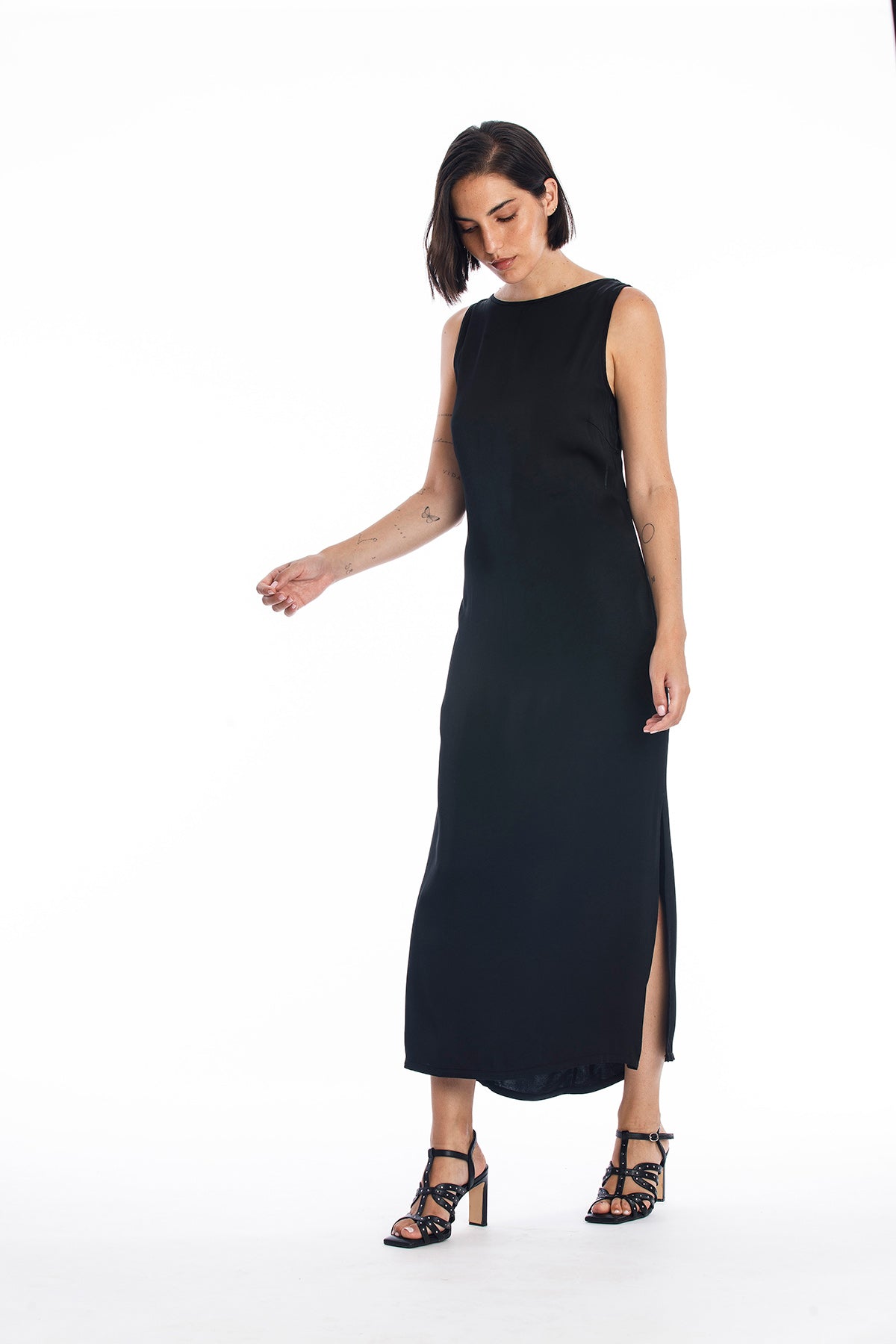 RAVENS VIEW IBIZA Damen vegan Kleid Liv Schwarz