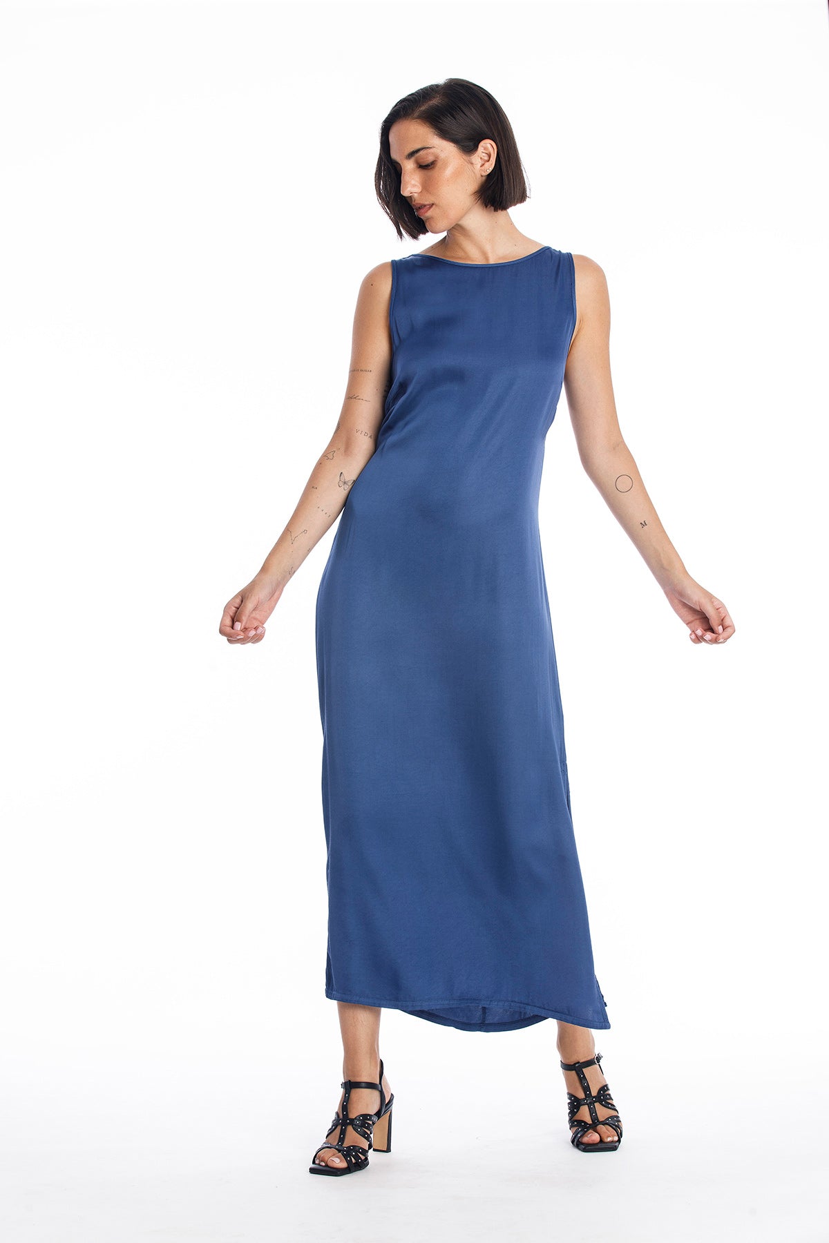 RAVENS VIEW IBIZA Damen vegan Kleid Liv Indigo Blau