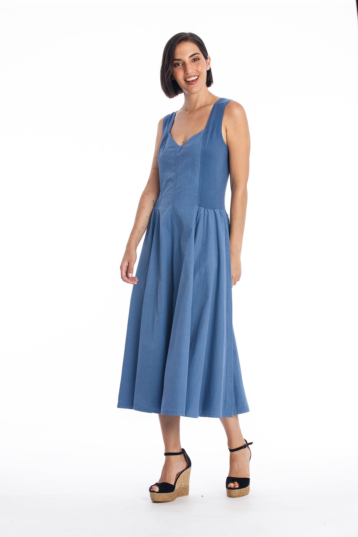 RAVENS VIEW IBIZA Damen vegan Kleid Alaska Indigoblau