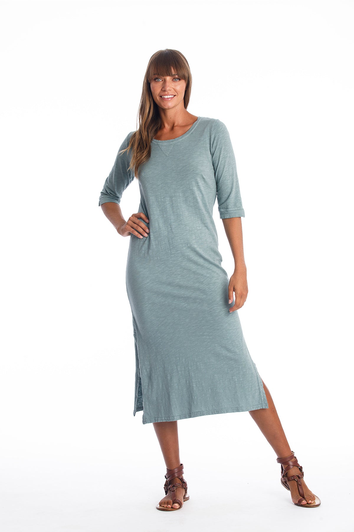 RAVENS VIEW IBIZA Damen vegan Kleid Maxi Mia Chinois GrÃ¼n