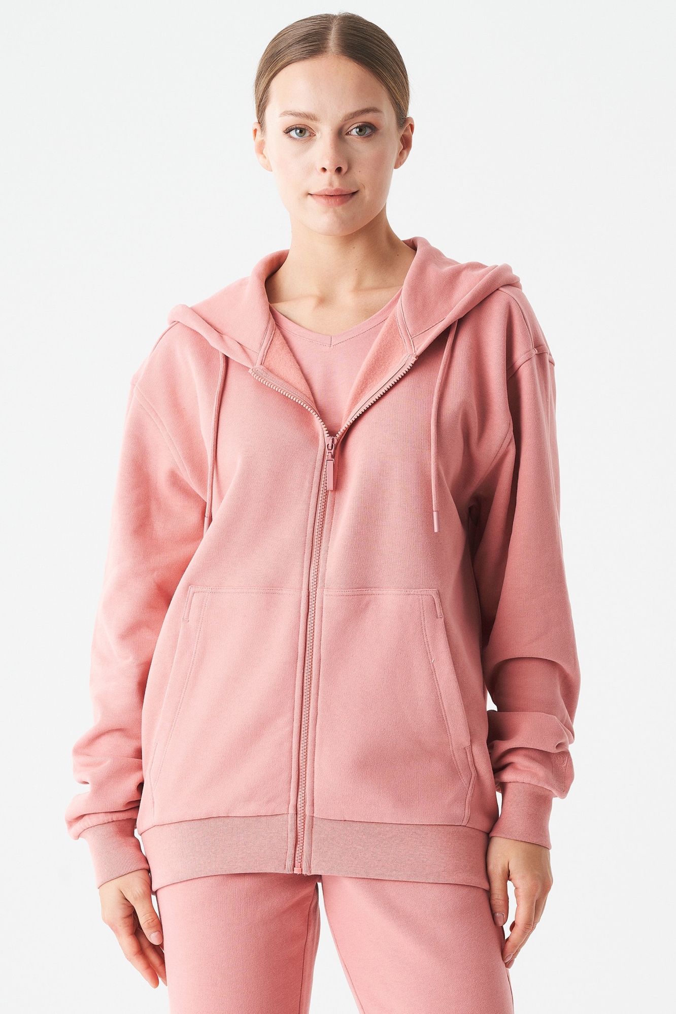 ORGANICATION Herren vegan Unisex Zip Up Hoodie Junda Blush