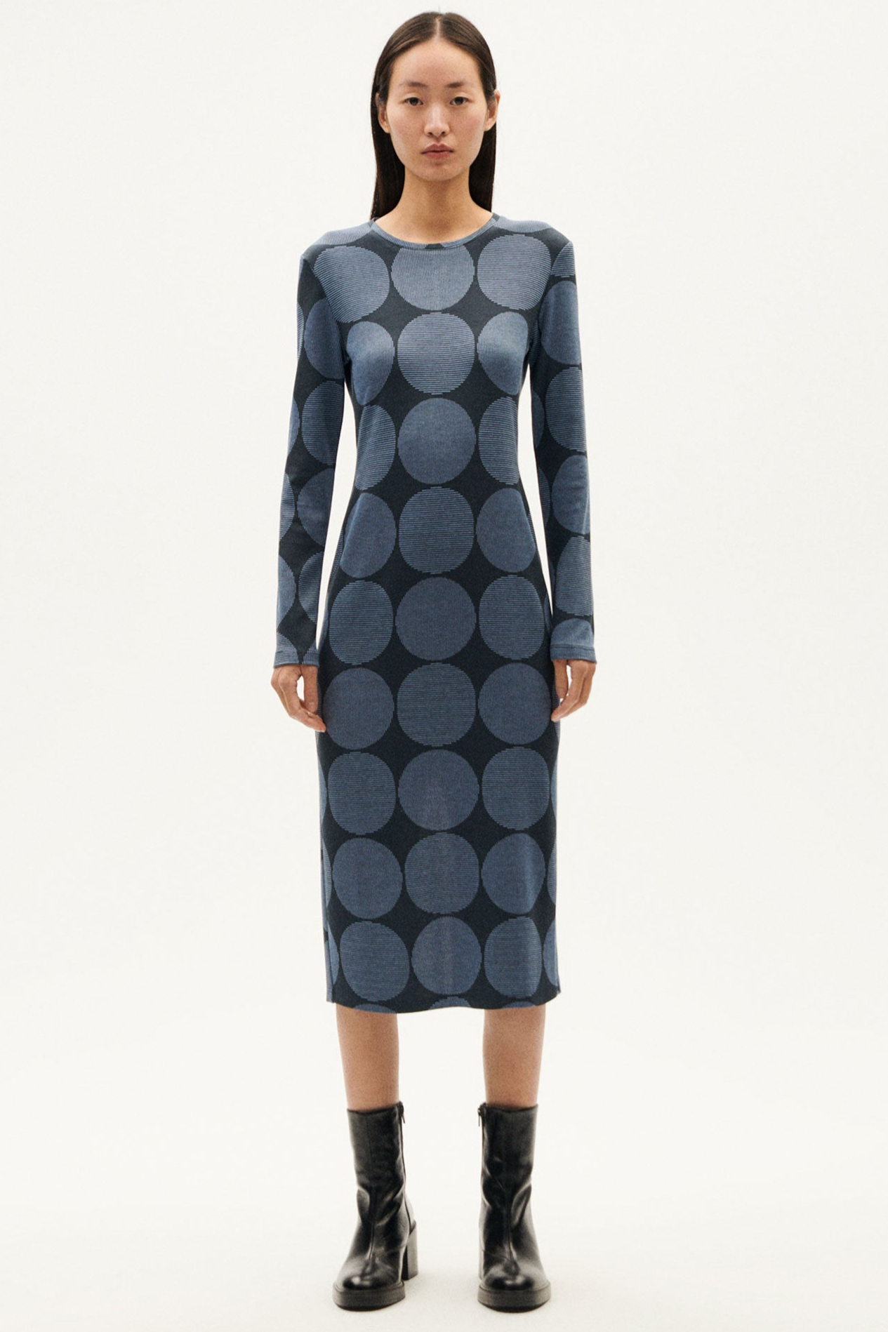 Thinking mu Damen vegan Kleid Helen Blau/Grau