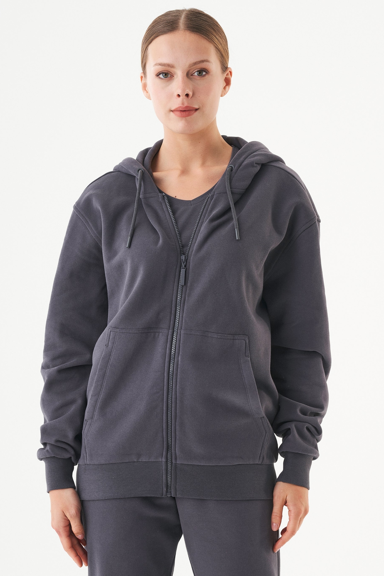 ORGANICATION Herren vegan Unisex Zip Up Hoodie Junda Shadow