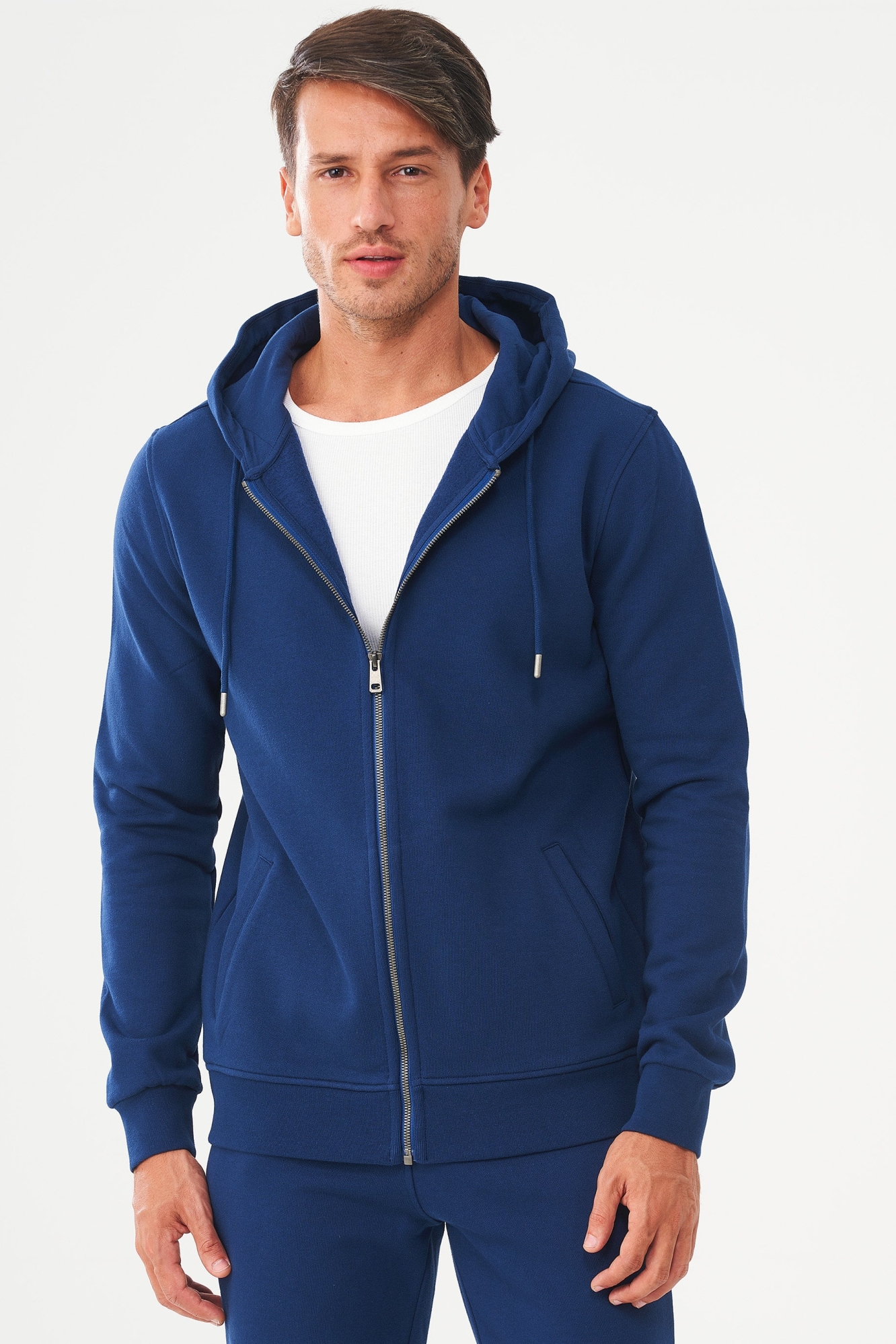 ORGANICATION Herren vegan Zip-Up Hoodie Aus Bio-Baumwolle Navy