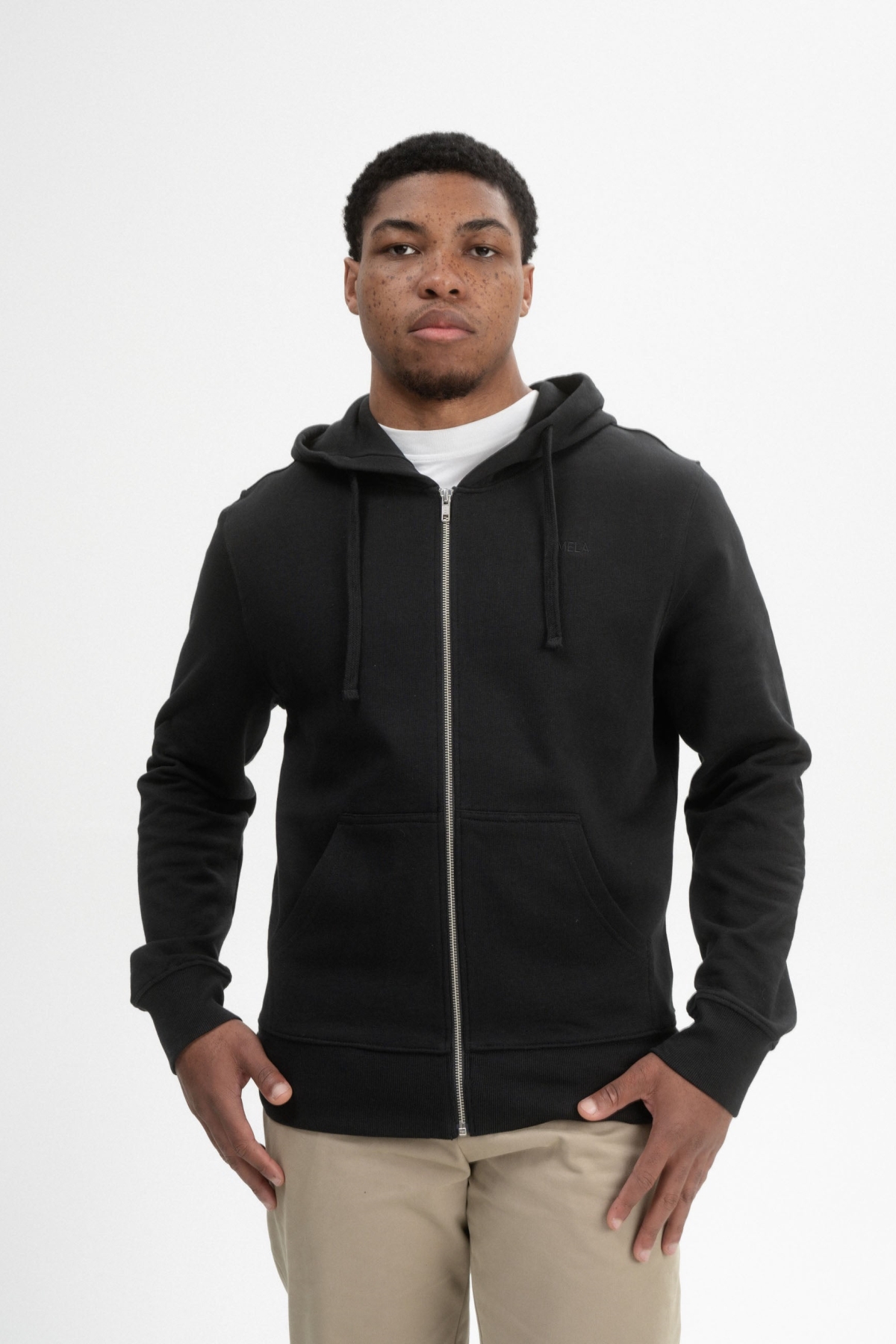 MELA Herren vegan Zip-Up Hoodie Devadas Schwarz