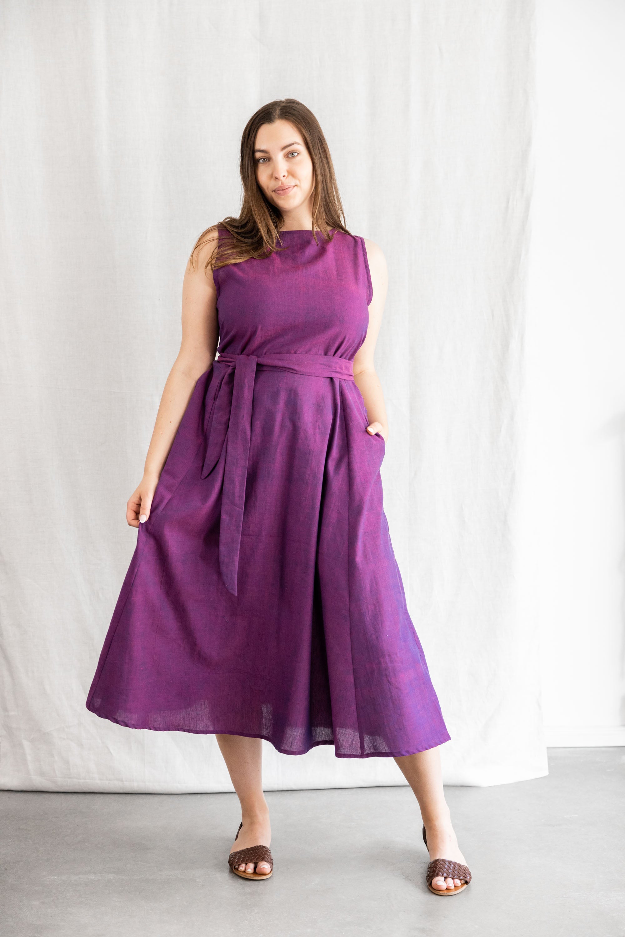 Jyoti Fair Works Damen vegan Kleid Karishma Brombeere Lila