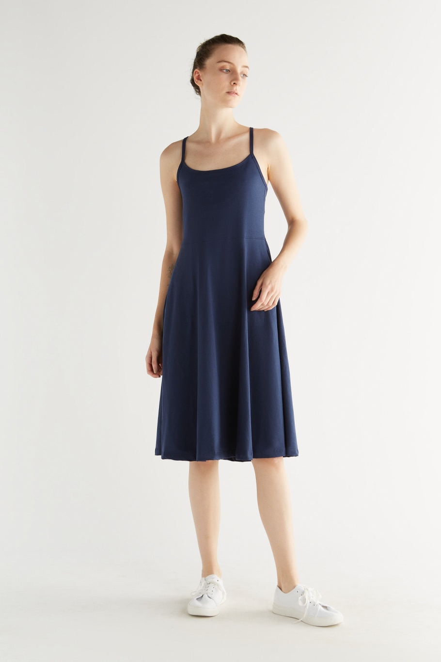 Leela Cotton Damen vegan TrÃ¤gerkleid Admiral Blau