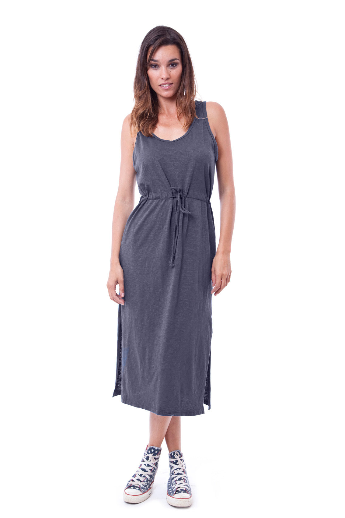 RAVENS VIEW IBIZA Damen vegan Kleid Mariona Anthrazit Grau