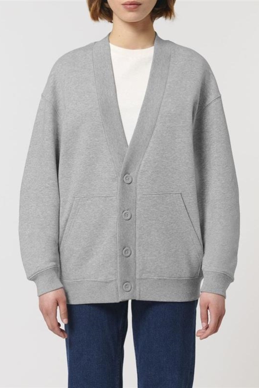 UNIPOLAR Herren vegan Strickjacke Fleet Heather Grey